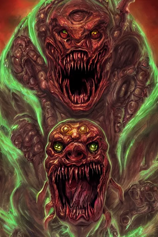 Image similar to a beautiful portrait of a cacodemon from DOOM masterpiece