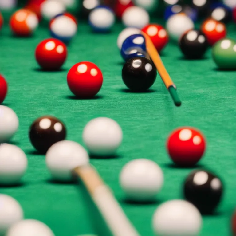 Prompt: close up shot of an 8 ball pool billiards photo 3 5 mm 4 k depth of field