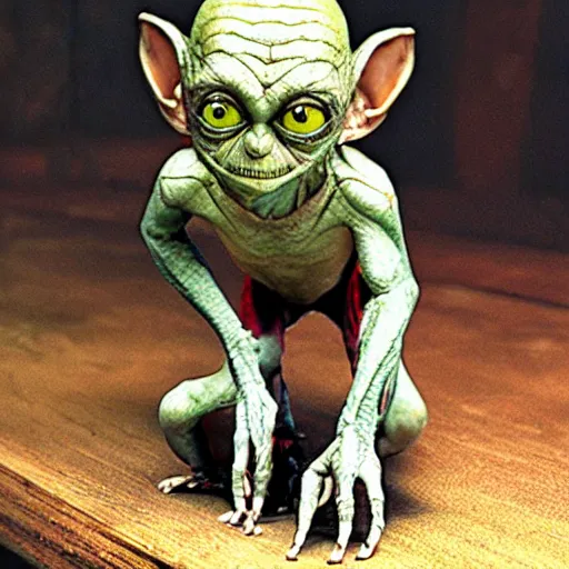 Image similar to Gollum with spider legs