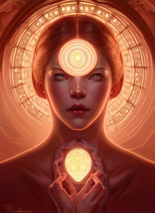 Image similar to symmetry!! portrait of female, cosmic horror, lovecraftian horror, glowing lights!! intricate, elegant, highly detailed, digital painting, artstation, concept art, smooth, sharp focus, illustration, art by artgerm and greg rutkowski and alphonse mucha and junji ito, 8 k