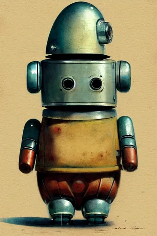 Image similar to ( ( ( ( ( 1 9 5 0 s retro future android robot fat knome. muted colors. childrens layout, ) ) ) ) ) by jean - baptiste monge,!!!!!!!!!!!!!!!!!!!!!!!!!
