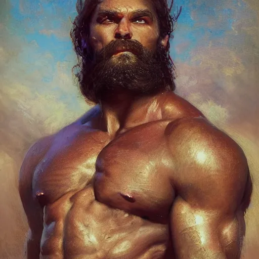 Image similar to handsome portrait of a spartan guy bodybuilder posing, war hero, wrestling singlet, radiant light, caustics, by gaston bussiere, bayard wu, greg rutkowski, giger, maxim verehin