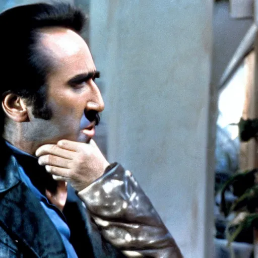 Prompt: Movie still of Nicolas Cage in The Sting (1973)