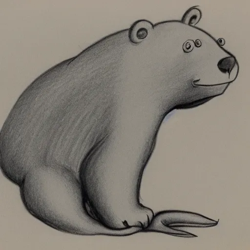 Prompt: drawing from 1 9 2 0's disney animation, monkey polar bear, fat rabbit frog