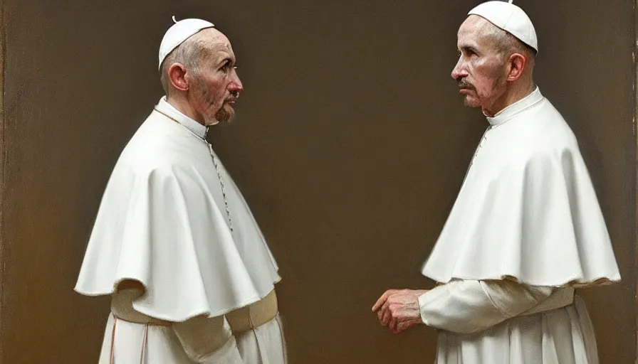 Prompt: painting by borremans, pope innocent x like a painting of velasquez, detailed, stunning