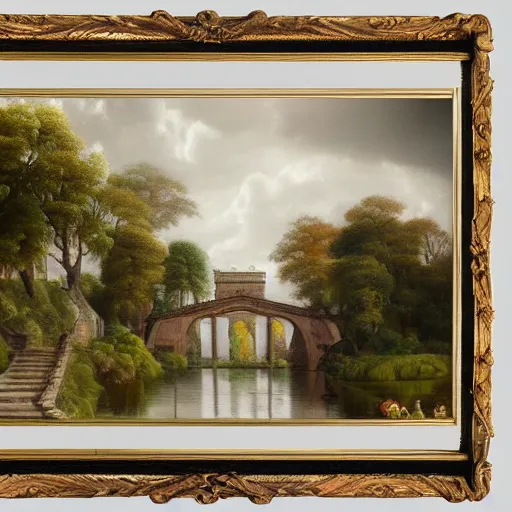 Prompt: bridge leading to an ornate palace in the clouds hyperrealistic fantasy-H 768