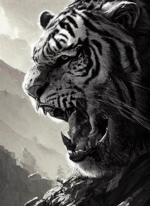 portrait, sabertooth Tiger, Dynamic lighting, | Stable Diffusion | OpenArt