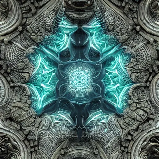 Prompt: a beautiful stone carving of an intricate mandelbrot fractal cathedral populated by fractals by android jones, carved soap, unreal engine, volumetric lighting, dynamic lighting, bright, dramatic lighting, high contrast, neon glow, carved marble, opalescent, sacred geometry, religious, angelic, catholicpunk, stark, trending on artstation