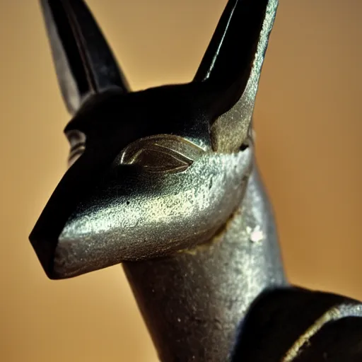 Image similar to a photograph of anubis in ancient egypt, 3 5 mm, portrait, f / 1 1, bokeh depth of field