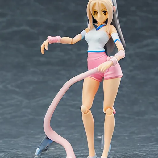 Image similar to Famous Streamer Amouranth Alinity KaceyTron LilyPichu as a Figma anime figurine. Posable PVC action figurine. Detailed artbreeder face. Full body 12-inch Figma anime statue.