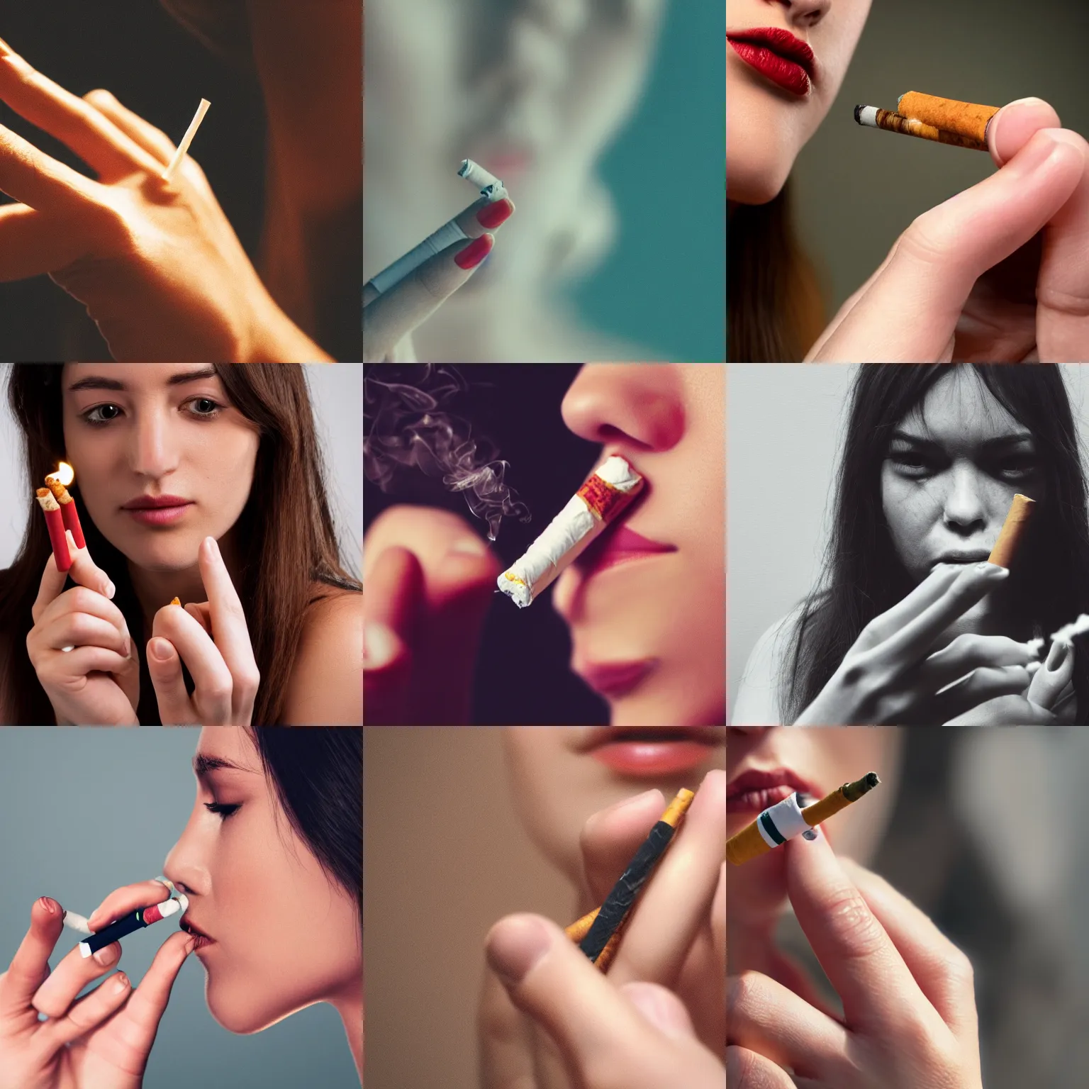 Prompt: hight detailed photo of women hand with cigarette, 4k, trending on artstation