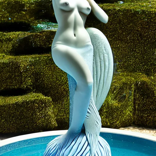 Prompt: water sculpture of mermaid, 3 d rtx 8 k