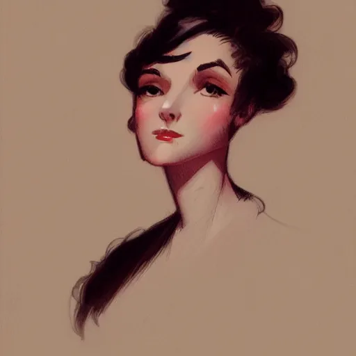 Prompt: a portrait of a beautiful woman in the style of charles dana gibson and in the style of peter mohrbacher.