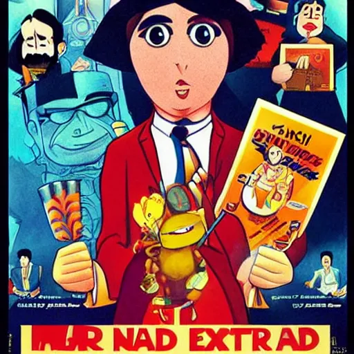 Image similar to a movie about earning extra money, movie poster, cartoon art