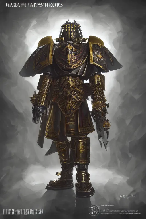 Image similar to armor portrait heros warhammer 4 0 k horus heresy fanart - the primarchs emperor by johannes helgeson animated with vfx concept artist & illustrator global illumination ray tracing hdr fanart arstation zbrush central hardmesh 8 k octane renderer comics stylized