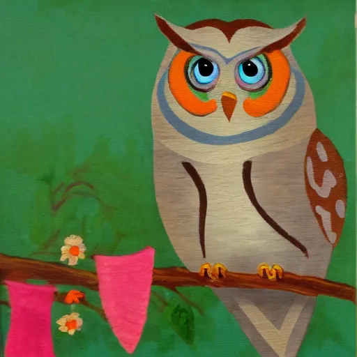 Prompt: an owl with a butterfly