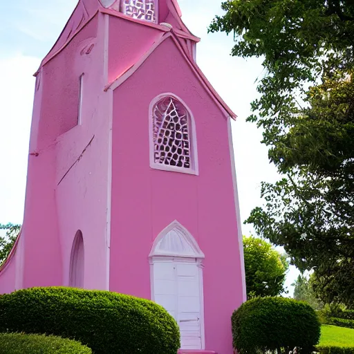 Prompt: pink church