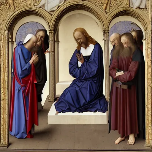 Image similar to deposition of christ by van der weyden, high quality, realism