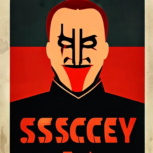 Image similar to Soviet era propaganda poster for fsociety from television show Mr Robot (2015)