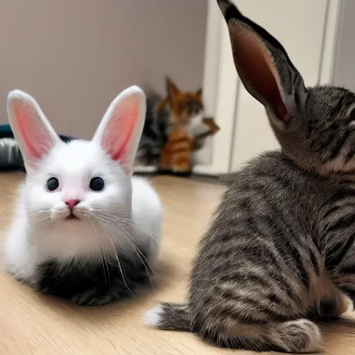 Image similar to Kitten and Bunny in therapy