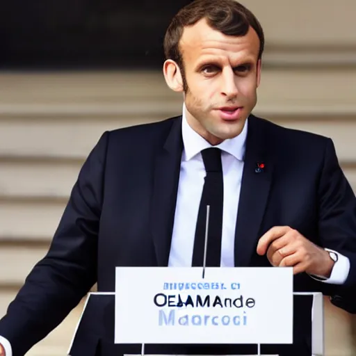 Image similar to a photo of an obese emmanuel macron