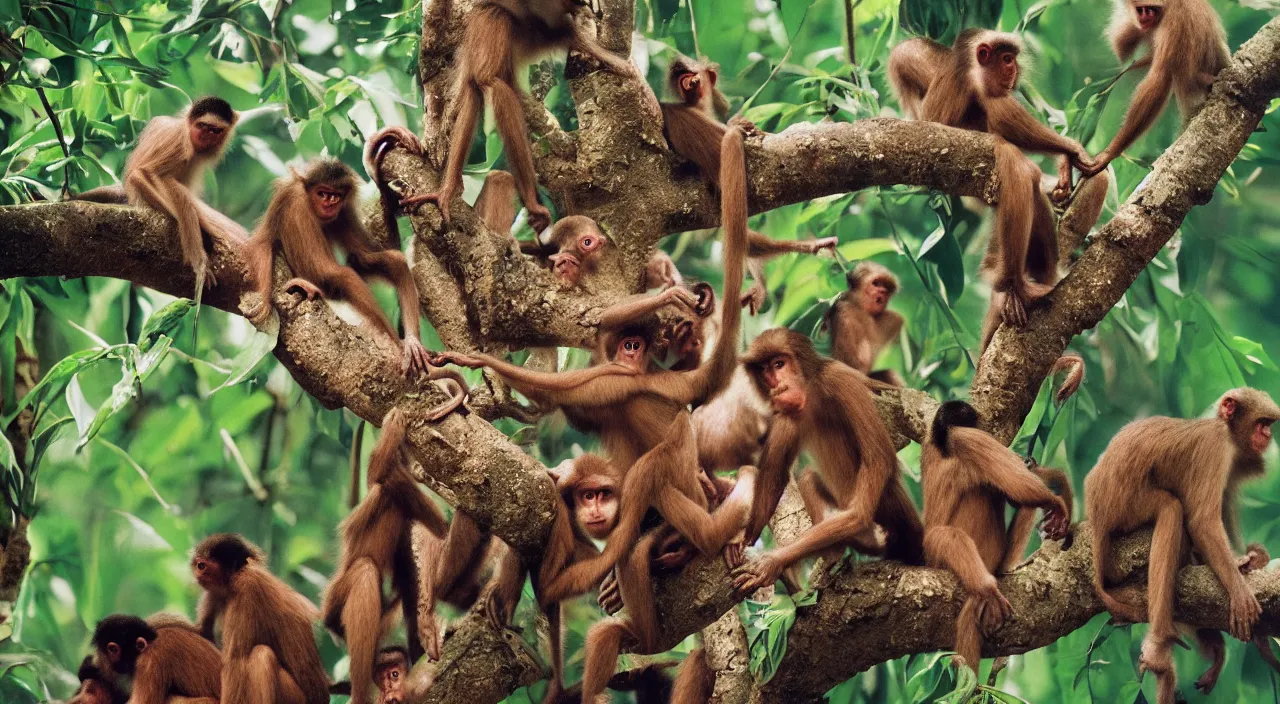 Image similar to an incredible intricate surrealist monster of the mix of monkeys and ants in the jungle, by the best photographer of national geographic, scientific photo, hight quality, realistic light, kodachrome 6 4, hiperdetailed