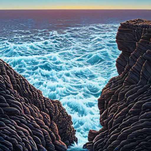 Prompt: a gust of rocky sea air pushed open the door by jeffrey smith, oil on canvas