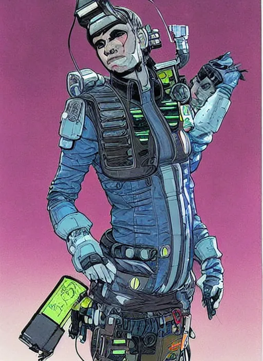 Image similar to apex legends cyberpunk safe cracker. concept art by james gurney and mœbius. gorgeous face.