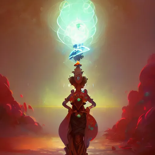 Image similar to zenyatta by pete mohrbacher and guweiz and josan gonzalez, graphic novel, artstation, deviantart, pinterest, 4 k uhd image