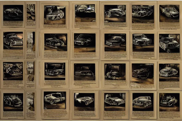 Prompt: 1 4 8 0 porsche 9 1 1 blurprints by leonardo da vinci