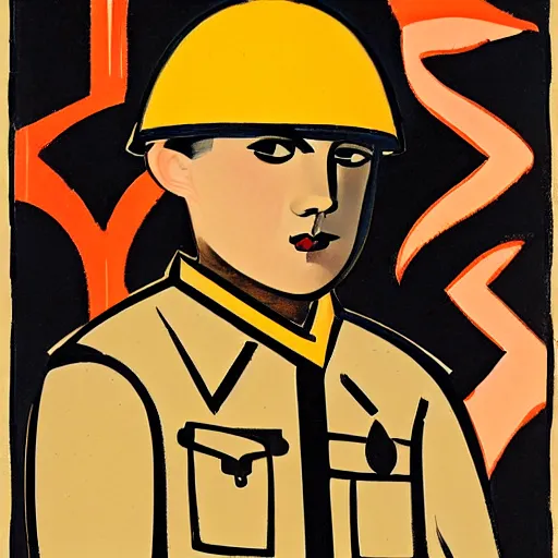 Image similar to a poster of a young soldier wearing a helmet. by ismael nery, wyndham lewis. behance, soviet propaganda, american propaganda