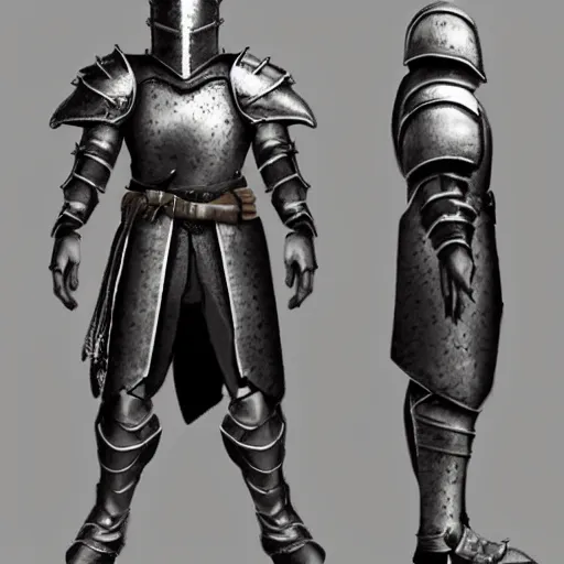 Image similar to RPG game character sheet for a character that looks like a knight, wearing armor, HDR, 4k, 8k, extremely detailed, final fantasy style