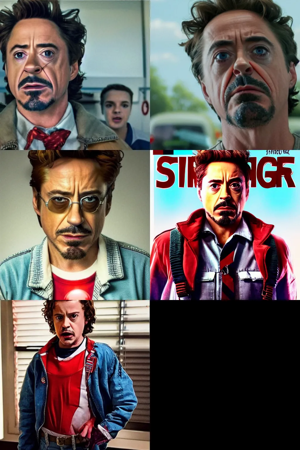 Prompt: Robert Downey Jr in the stranger things upside down