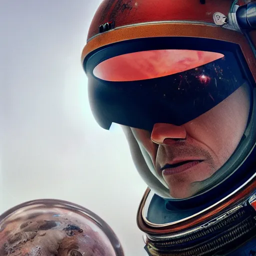 Image similar to hyperrealistic mixed media image of johnny knoxville as the astronaut in the martian the movie, stunning 3 d render inspired art by istvan sandorfi and greg rutkowski, perfect facial symmetry, realistic, highly detailed attributes and atmosphere, dim volumetric cinematic lighting, 8 k octane extremely hyper - detailed render, post - processing, masterpiece,