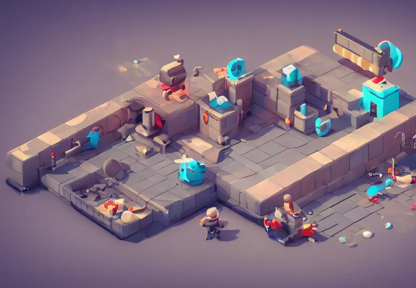 Image similar to isometric chubby cute cannon, clean, cartoon, octane render, unreal engine, artstation