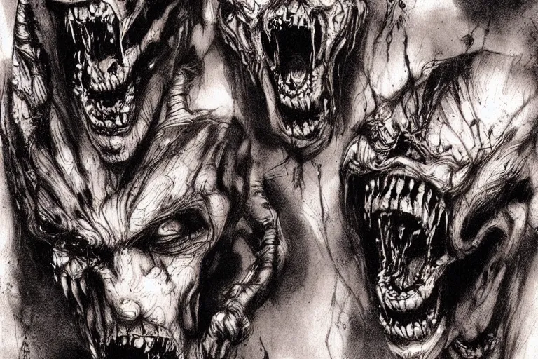 Image similar to mad creepy cerberus artwork by ben templesmith