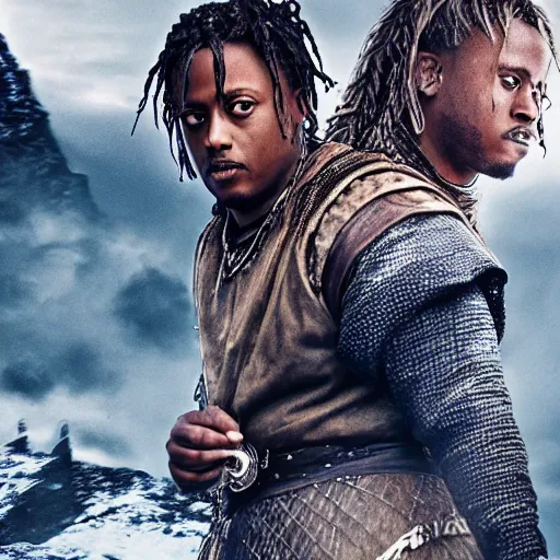 Image similar to juice wrld in Vikings very detailed 4k quality super realistic