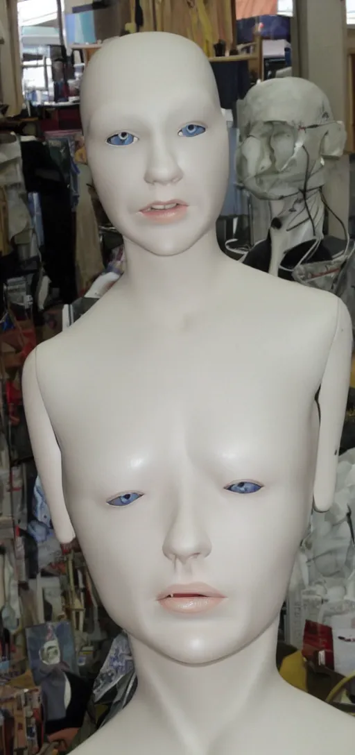 Prompt: horrifying image of a mannequin