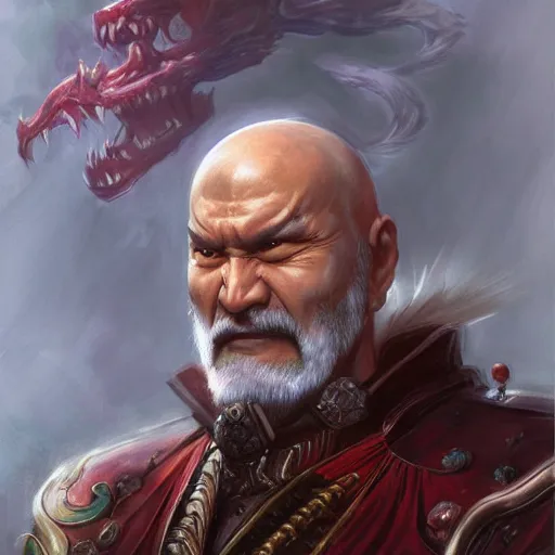 Prompt: Heihachi Mishima as a fantasy D&D character, portrait art by Donato Giancola and Bayard Wu, digital art, trending on artstation, 4k