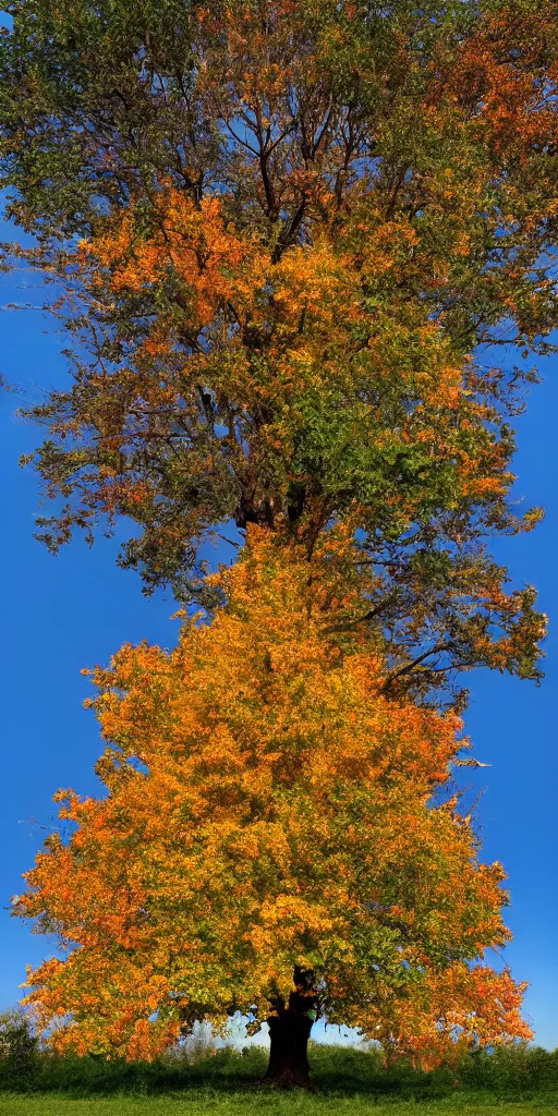 Image similar to a tree representing all four seasons