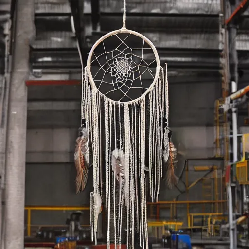 Image similar to photo of an industrial dream catcher