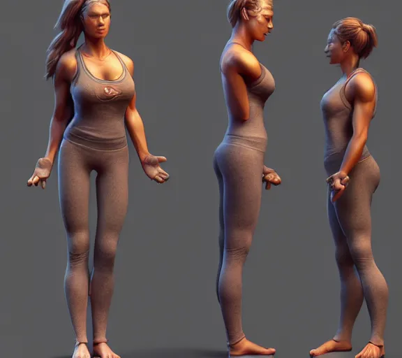 Prompt: vfx, octane render, zbrush, mark Brooks and bradkunkle detailed, female wearing yoga pants, volumetric lightning, highly detailed, concept art, art station, center of , by Leonardo De vinci-H 832