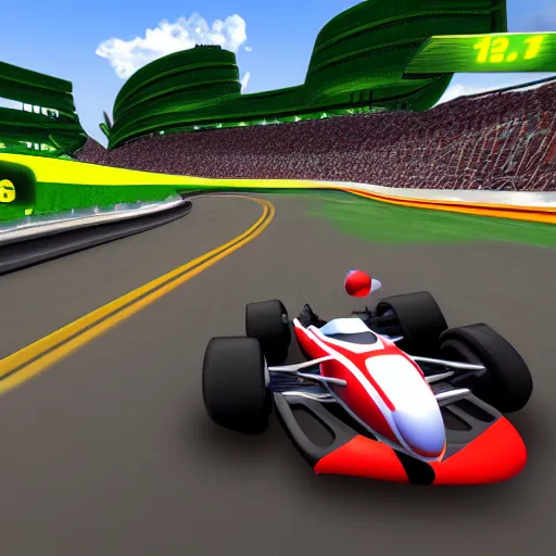 Prompt: racing game screenshot