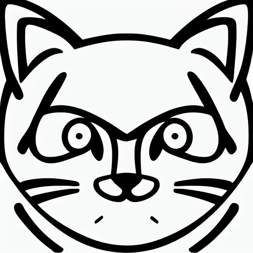 Prompt: minimalistic cat face with black color vector image black and white transparent background product label,