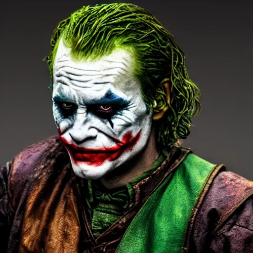 Image similar to The joker in Vikings 4K quality super realistic