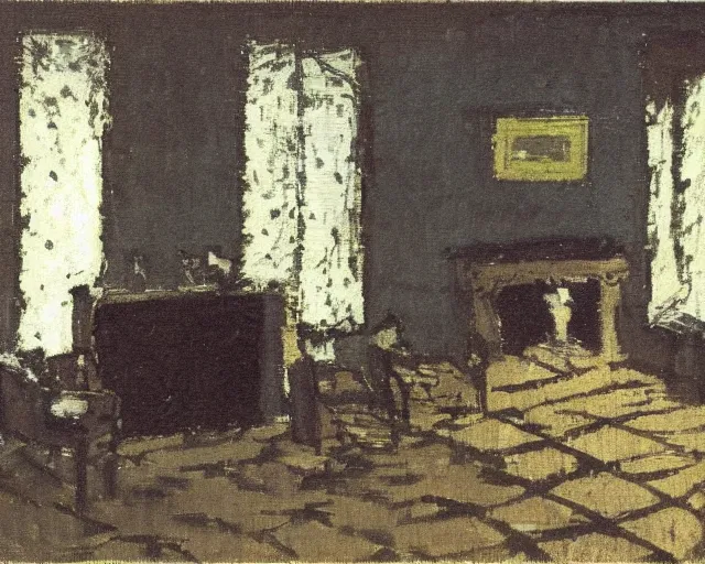 Image similar to mary kelly's room at miller's court by walter sickert,
