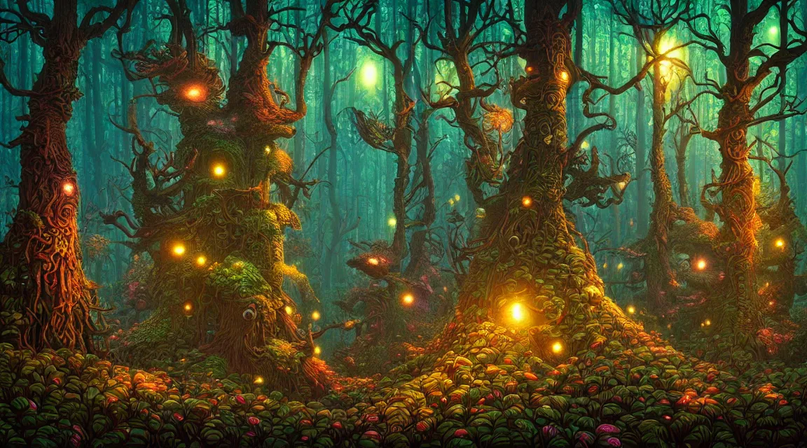 Image similar to fantasy forest. macro. dan mumford beeple. michael cheval. anato finnstark. naomi okubo.