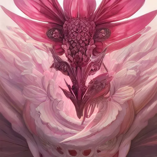 Prompt: pink flower dragon uwu, intricate, highly detailed, digital painting, artstation, concept art, smooth, sharp focus, illustration, Unreal Engine 5, 8K, art by artgerm and greg rutkowski and alphonse mucha