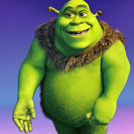 Prompt: Shrek and Mike Wazowski morphed together into one character