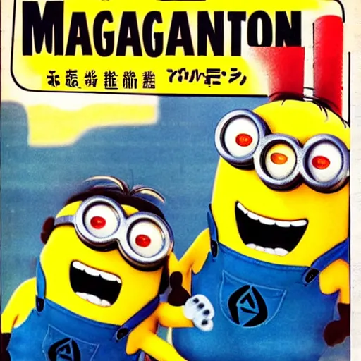 Image similar to japanese maganize advert for minions, 1 9 4 3